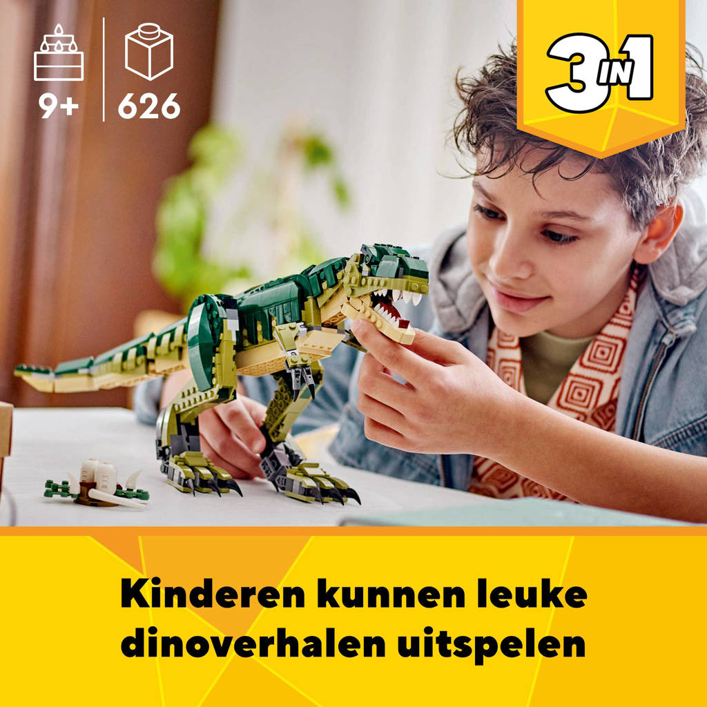 3-in-1 T. rex wordt Triceratops of Pterodactylus Dinosaurus Speelgoed 31151