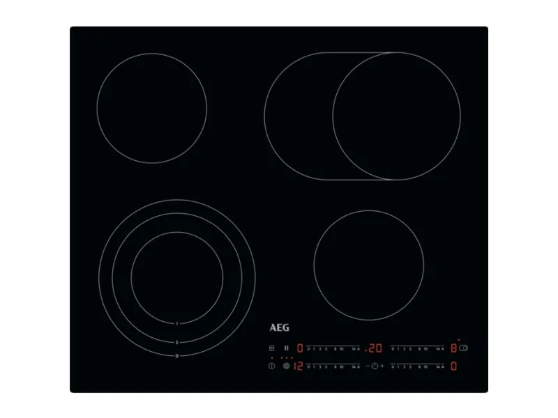 AEG HK654070IB - Keramisk kogeplade - 4 plader - Niche - bredde: 56 cm - dybde: 49 cm - rammeløs - sort