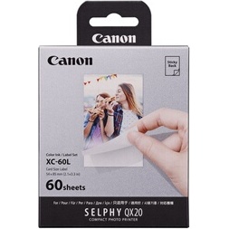 Consommable pour imprimante photo Canon XC-60L - Kit 60 impressions format carte de credit pour Selphy QX20