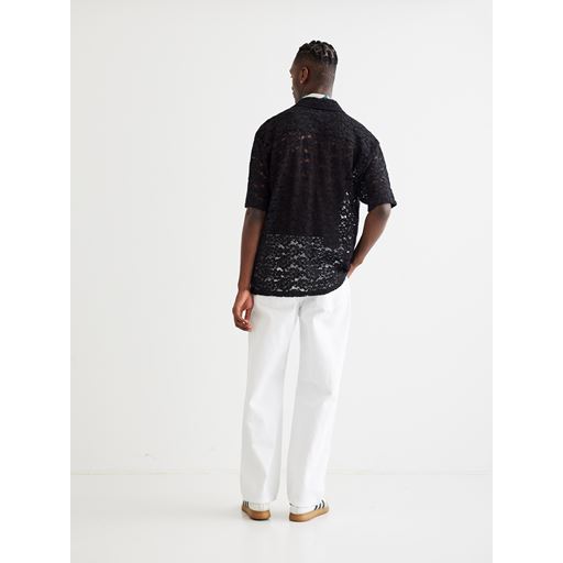 Woodbird Banks Lace Skjorte, Black, M