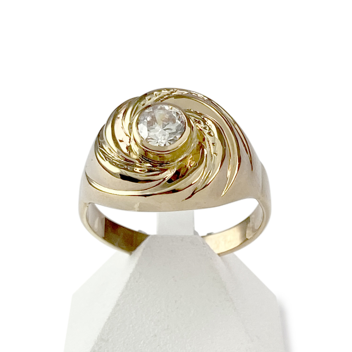 Bague d'occasion or 750 jaune et rhodié zirconia
