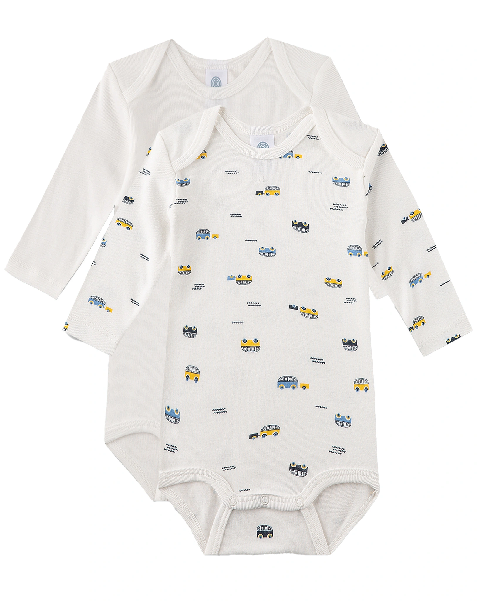 Langarm-Body BUS 2er Pack in white pebble