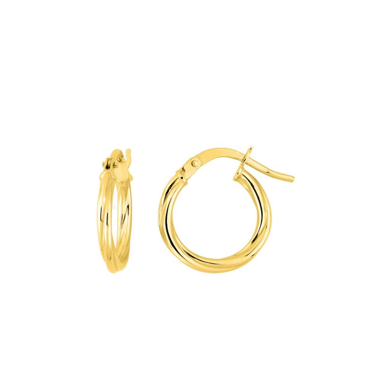 Créoles torsadées Femme - Or 18 Carats - Diamètre 10mm