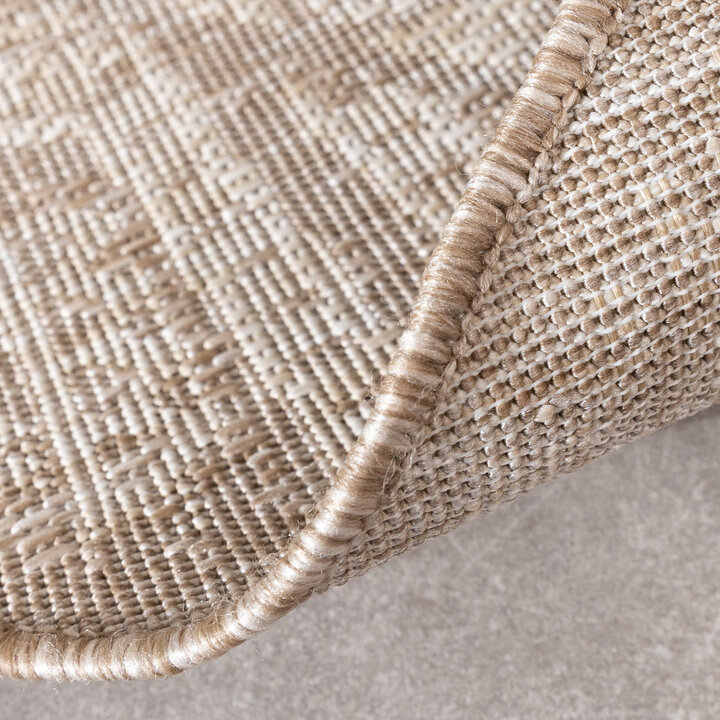 Rond jute buitenkleed - Atlas Aztec Bruin/Creme