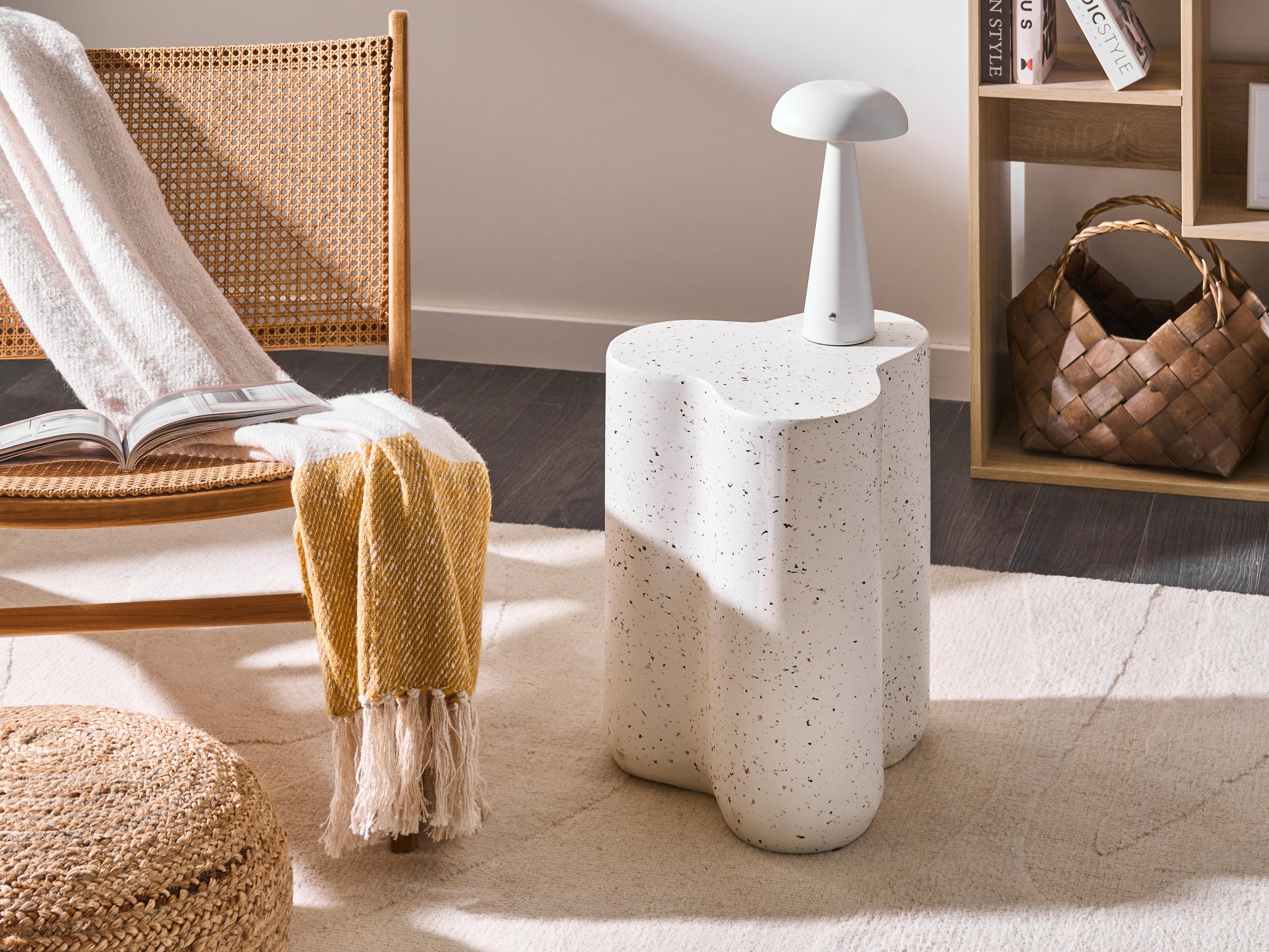Bijzettafel TELLARO 32 cm 37 cm Terrazzo-effect Wit terrazzo