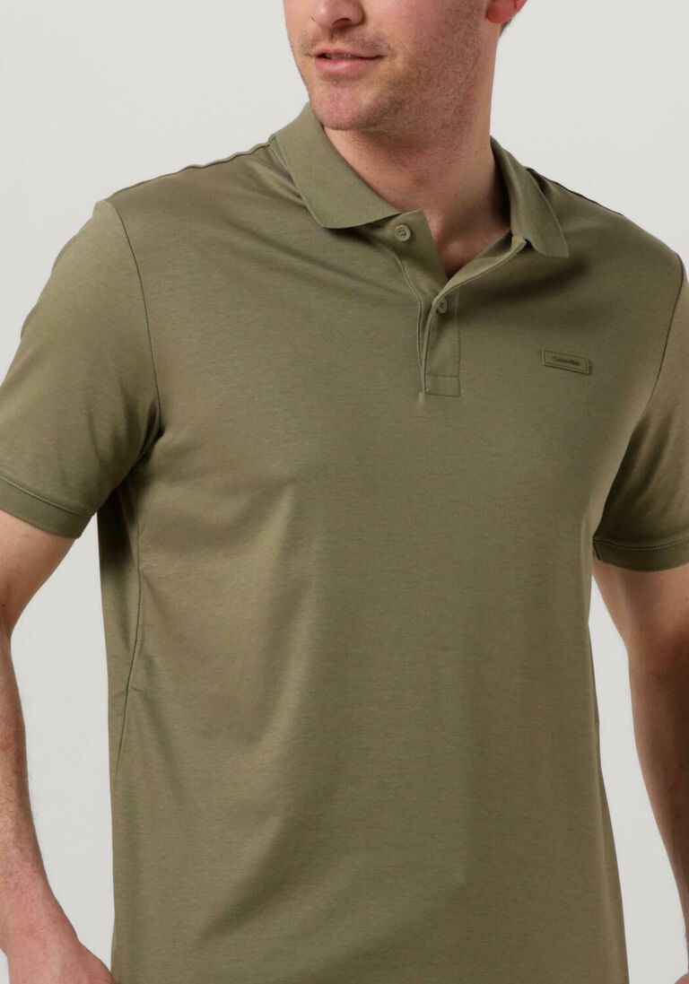 CALVIN KLEIN khaki calvin klein polo smooth cotton slim polo