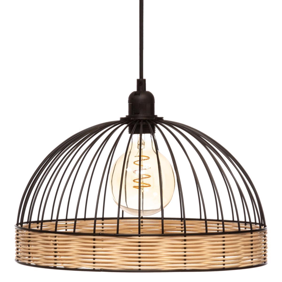 SUSPENSION METAL FIL ROTIN SUWA NOIR D.35CM