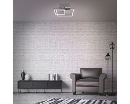 LED plafondlamp, dimbaar, 19,6W, 1500 lm, 3000 K, 35x26 cm, aluminium/chroom