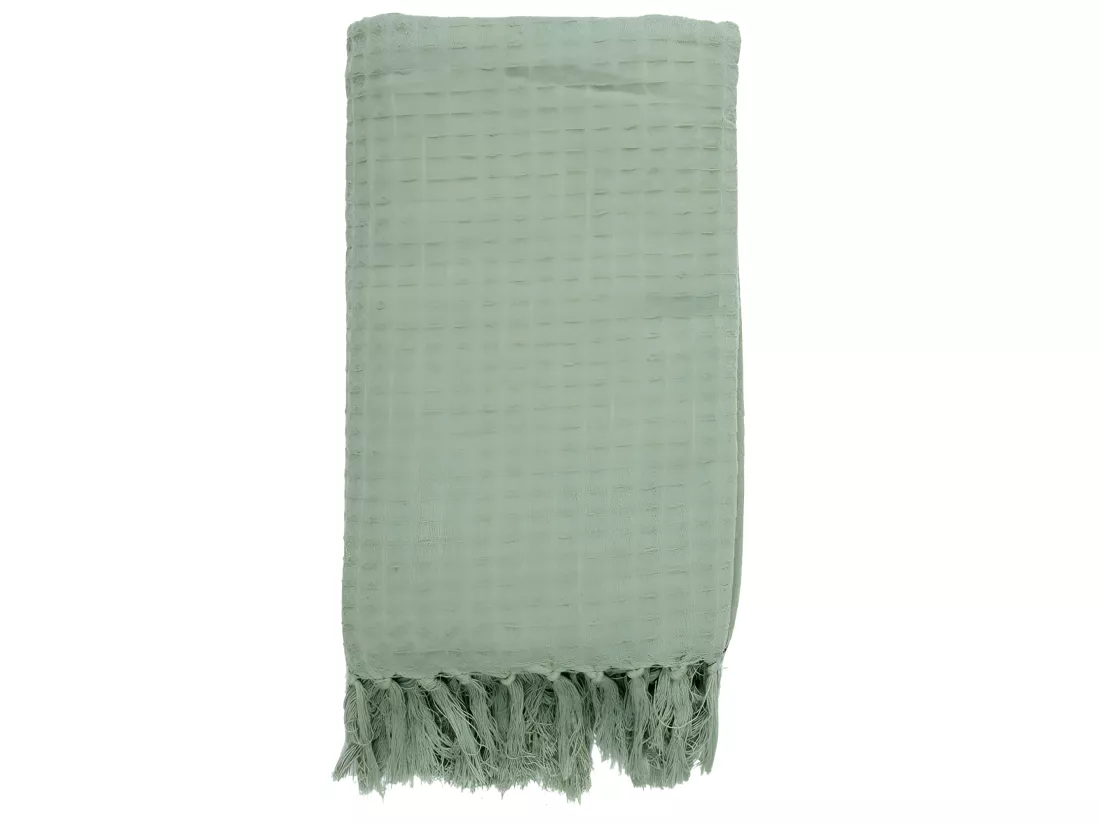Jete De Canape Gaufre Vert D Eau 130x160cm