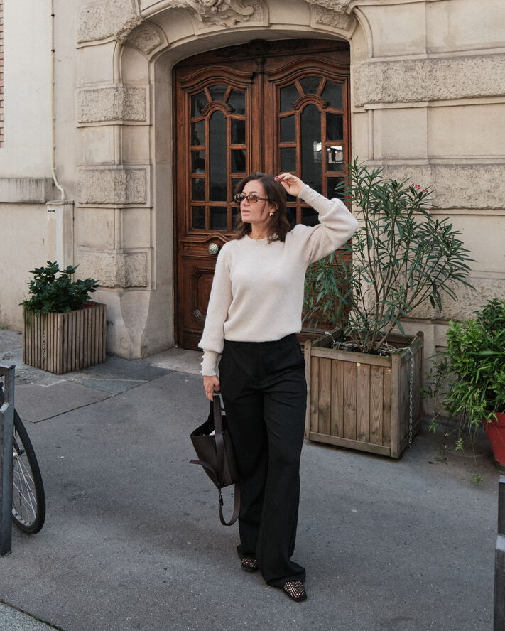 Neo Noir Angie Knit Blouse Ivory