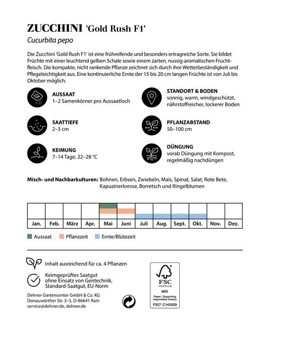 Dehner Premium Samen Zucchini 'Gold Rush F1'