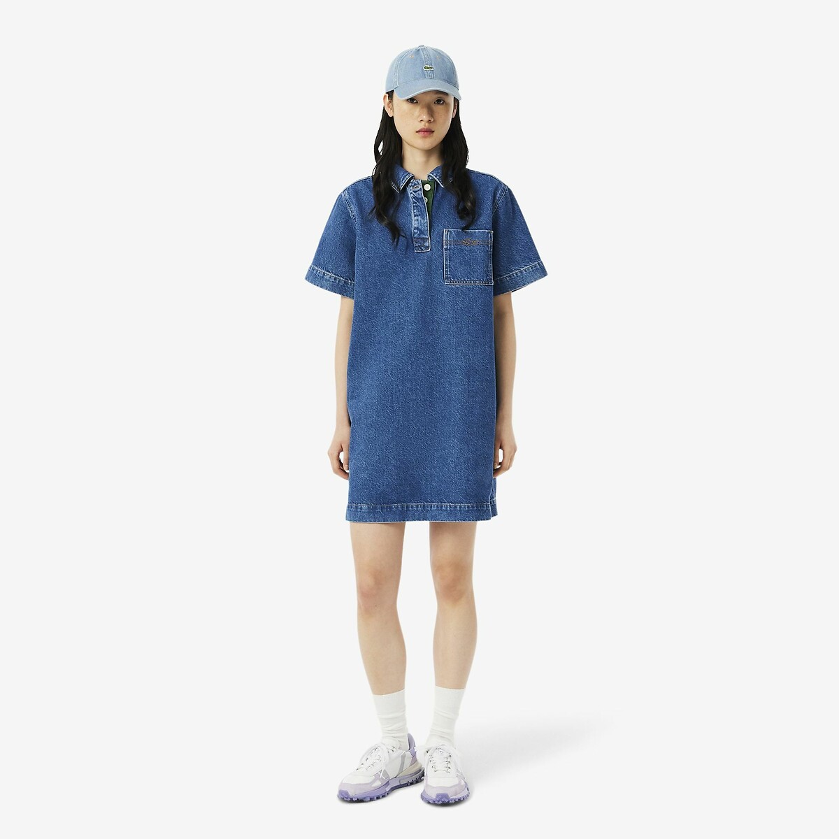 LACOSTE<br>Vestido curto de ganga