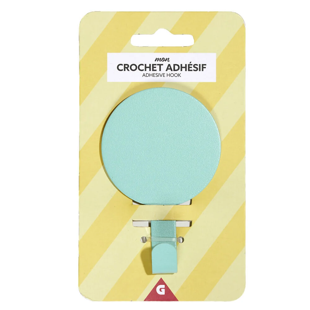 Crochet adhésif métal rond 8,5x14,4cm  - 3 modèles