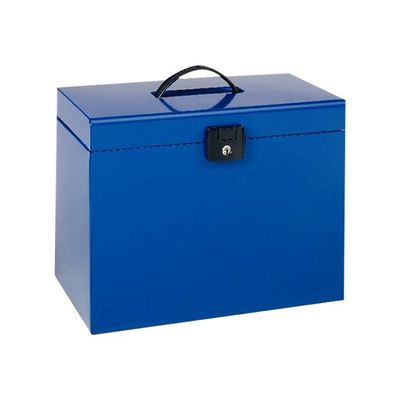 Esselte - Classeur ménager en métal (valisette) avec 5 dossiers suspendus - bleu