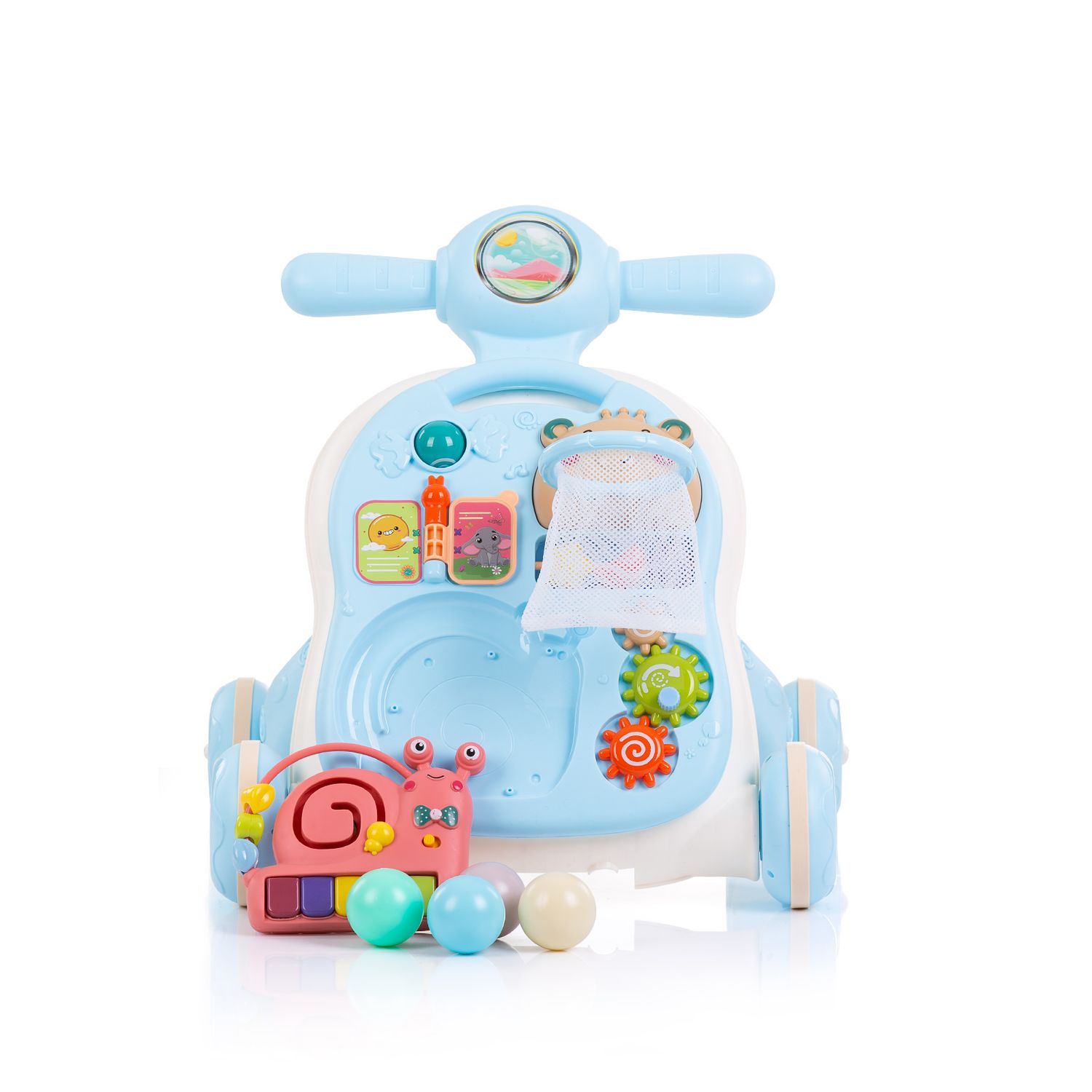Chipolino Lauflernwagen 3 in 1 Bär Spieltisch Motorikspielcenter Musikspielzeug blau