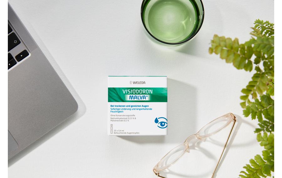 Augentropfen Visiodoron Malva 20 x 0.4 mlNatürlich wirksame Augentropfen bei trockenen und gereizten Augen