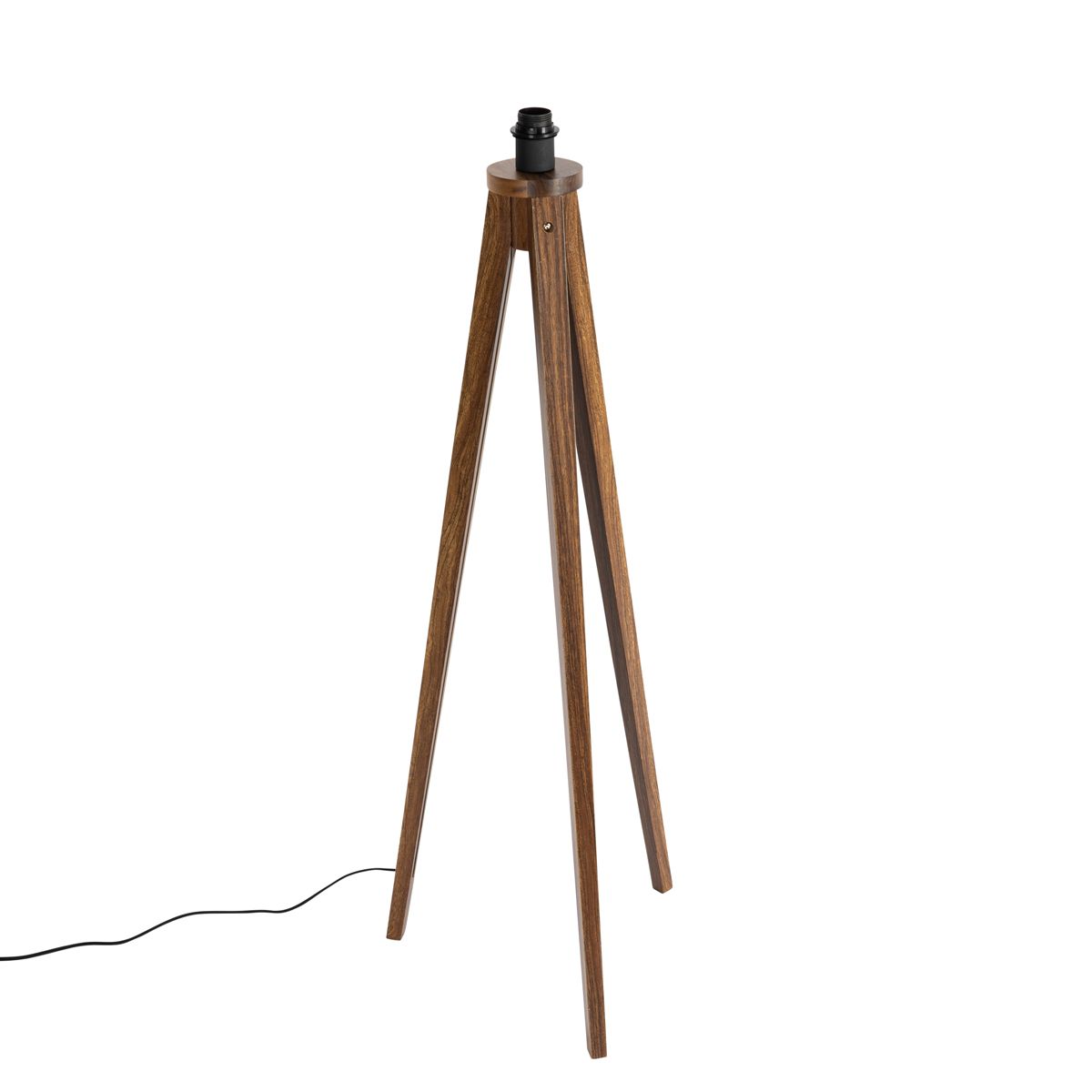 Landelijke vloerlamp tripod walnoot hout - Tripod Classic