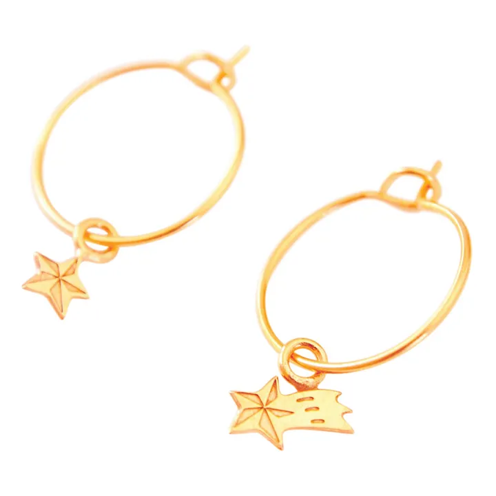 Adorabili Petites Créoles Asymétriques Etoile Filante | Doré