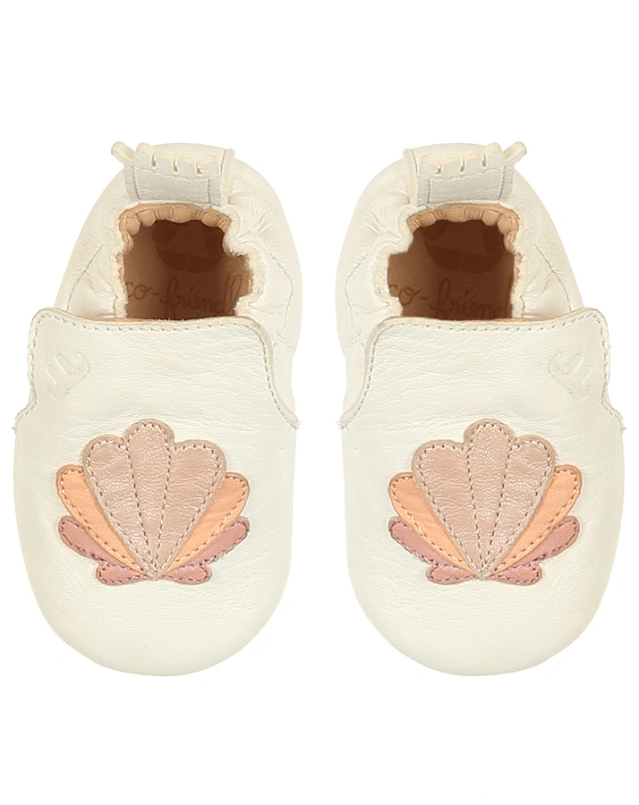 Krabbelschuhe BLUBLU COQUILLE in weiß
