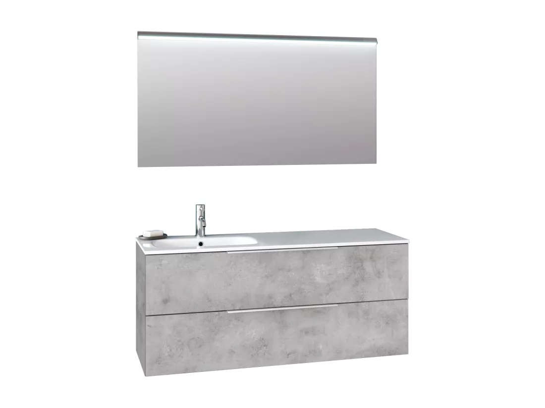 Ensemble de salle de bain vasque SX 3 pièces LARISSA ciment