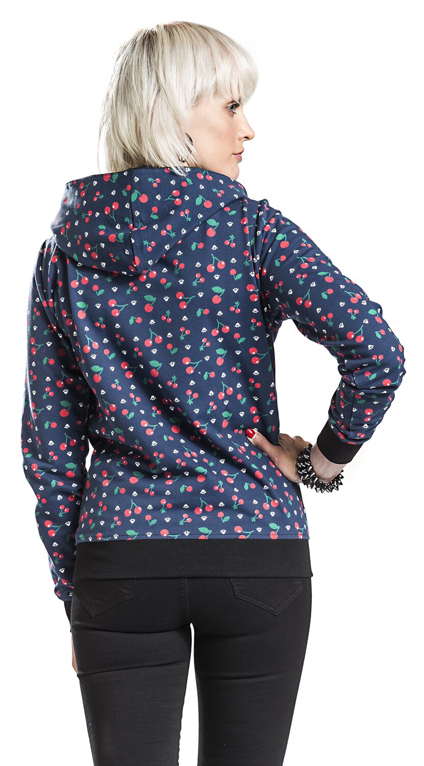 Sweat Col Châle Cat Paws & Cherries | Pussy Deluxe Sweat-shirt à capuche