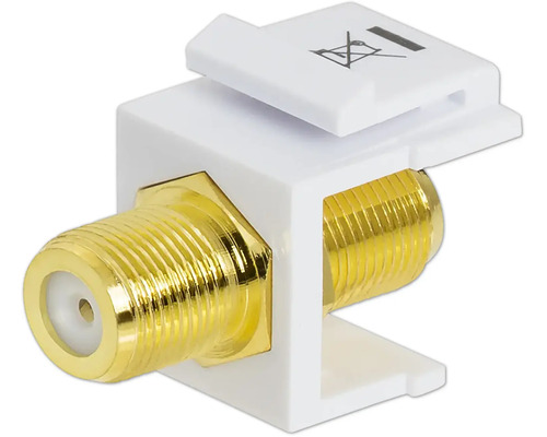 Rutenbeck communicatieadapter, F-type dubbele aansluiting, verguld, voor Keystone-toepassing