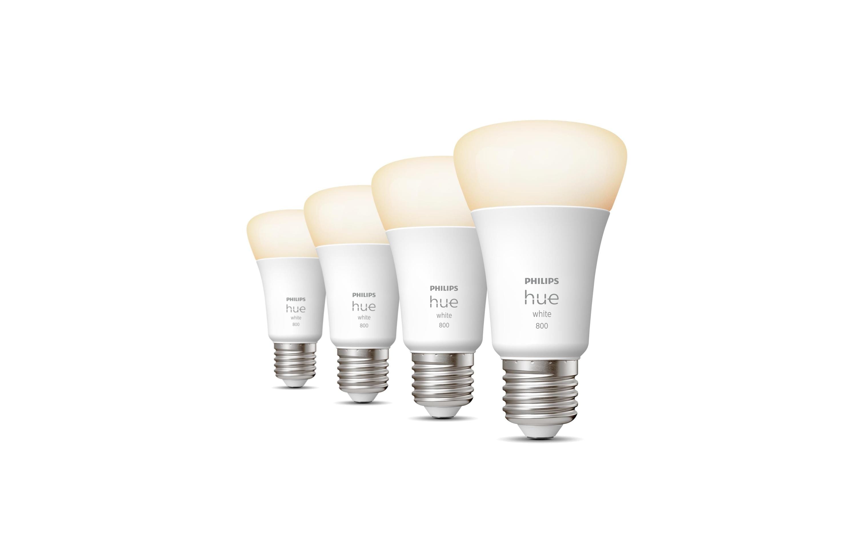 Leuchtmittel White E27 Viererpack 4 x 800 lmPer Bluetooth steuerbares Hue E27-Leuchtmittel