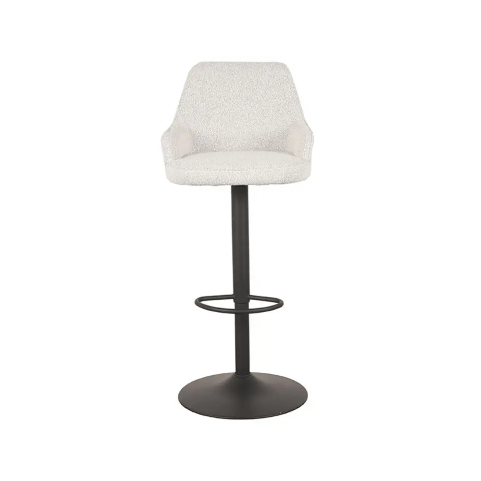 LABEL51 Barkruk Fender - Wit - Boucle - 42 x 40cm - set van 2