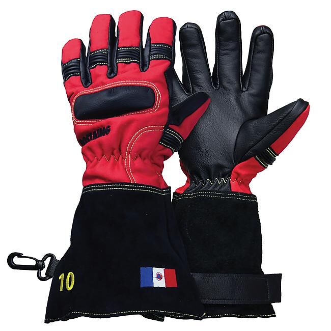 ROSTAING - GANT ATTAQUE FEU CUIR ROUGE (sur commande)
