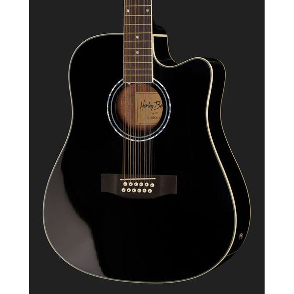 Harley Benton HBD200-12BK 12-String Westerngitarre schwarz