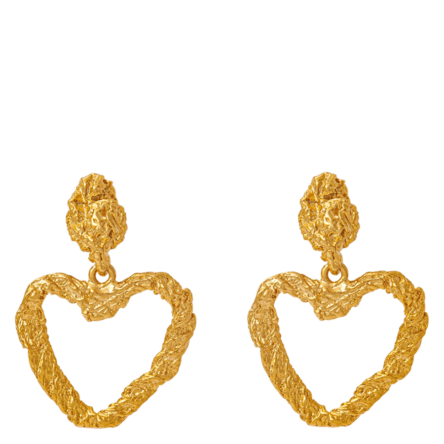 Orelia Jewellery Textured Open Heart Drop Earrings