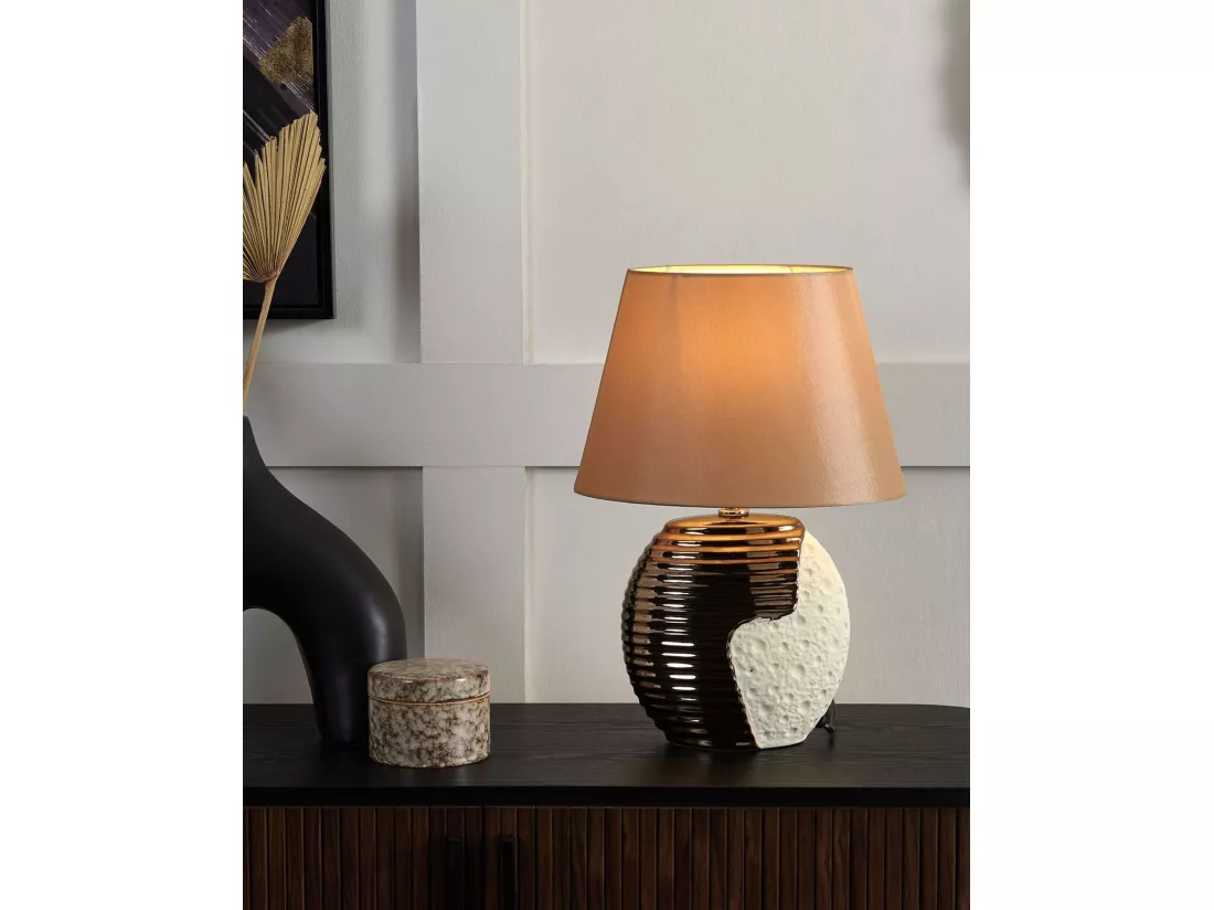 Lampe à poser ESLA Porcelaine Beige