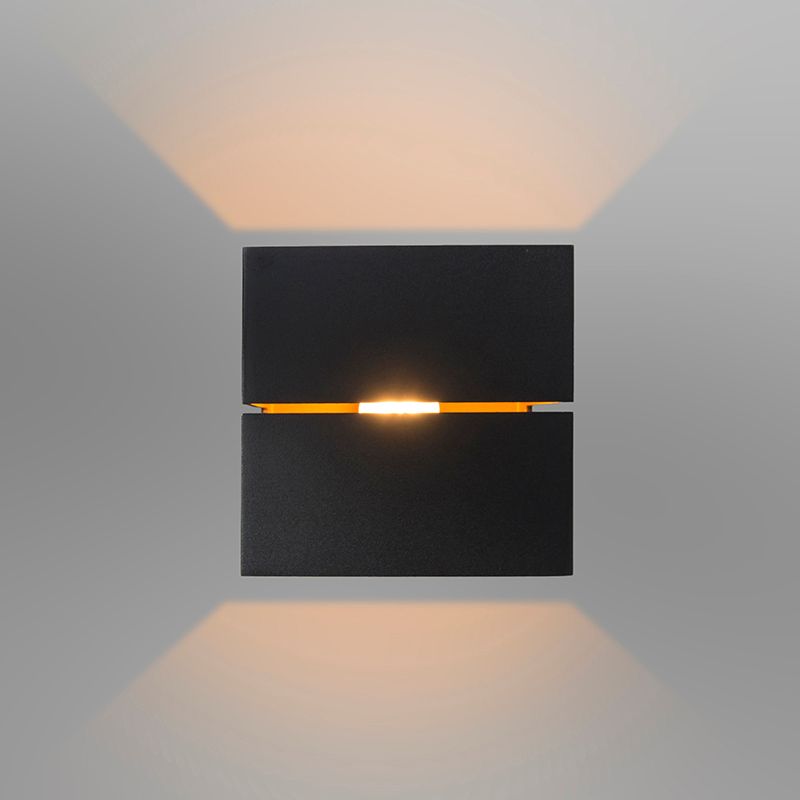 Set van 4 wandlampen zwart met goud 9,7 cm - Transfer Groove