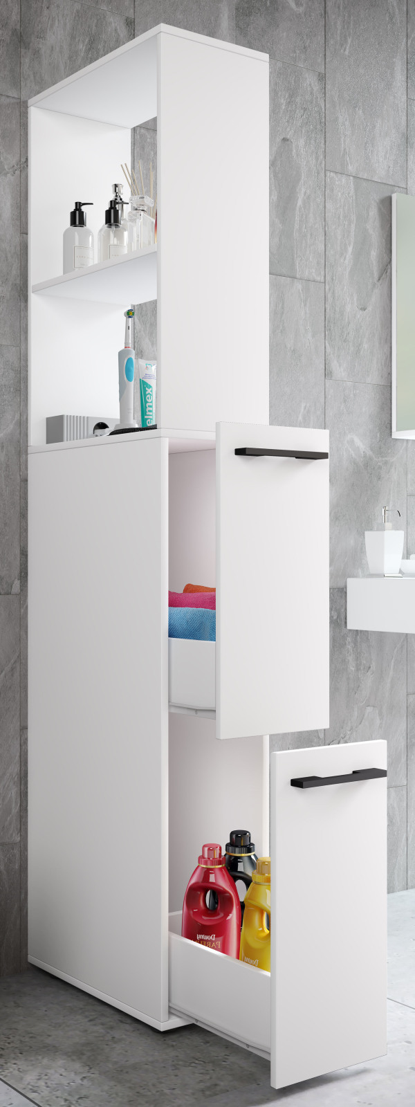 Raumteiler SADILO XL - weiß - 183 cm