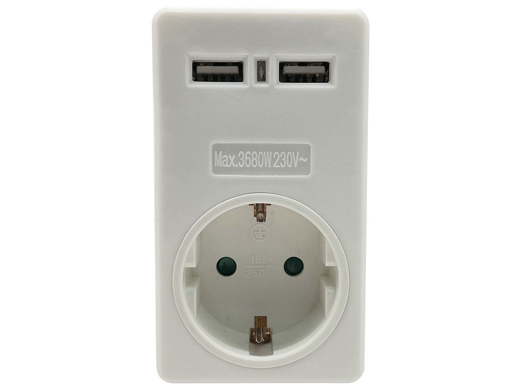 TOMADA SCHUKO AUCHAN C/2USB A 16A