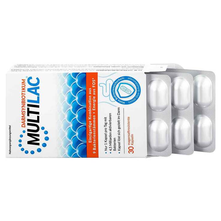 Multilac Synbiotikum magensaftresistent Kapseln, 30 St