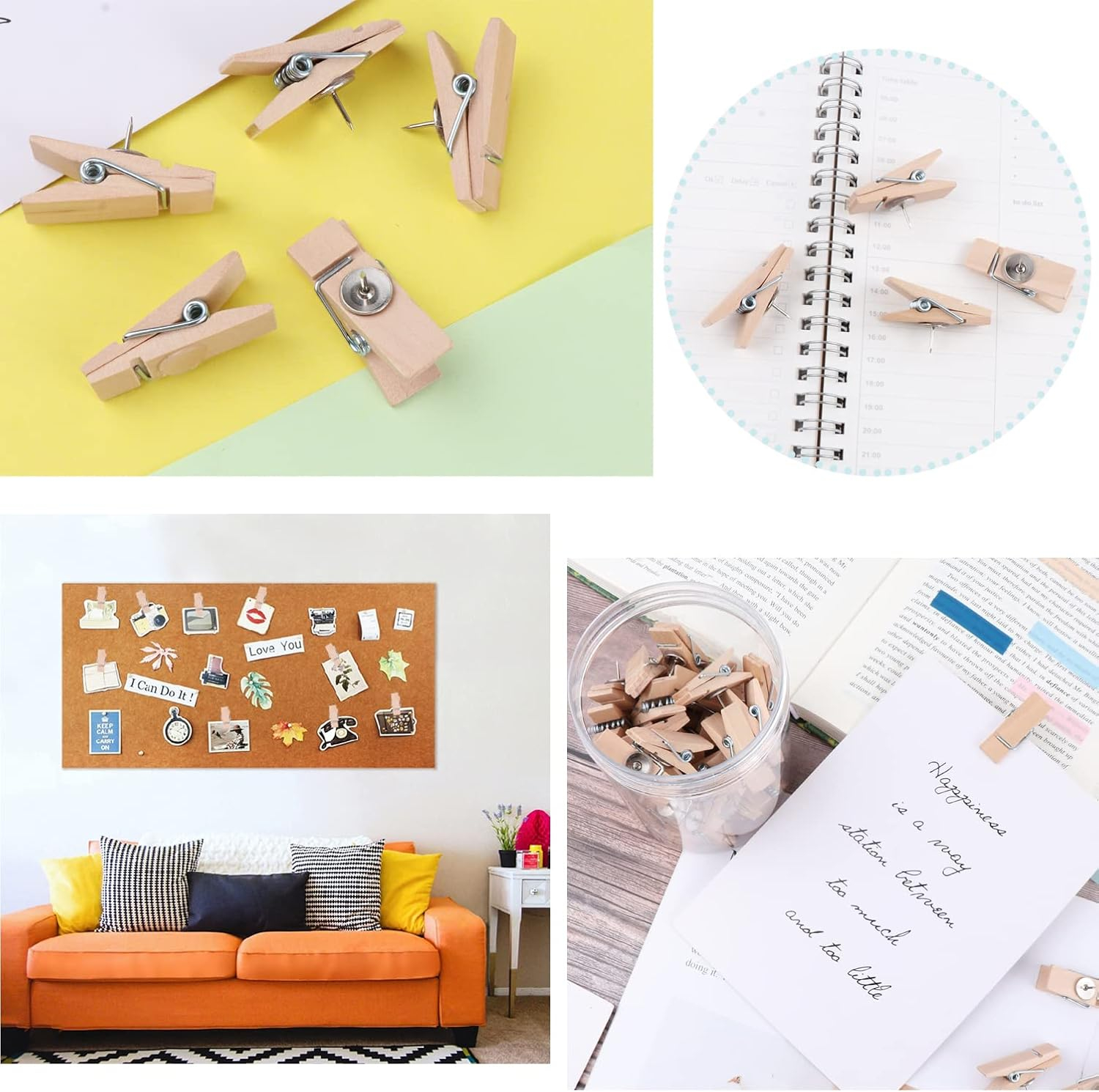 (20er Set) Pinnnadel Deko Steck Nadel Pinnwand Reissnagel DIY Wäscheklammer Reisszwecke - Braun