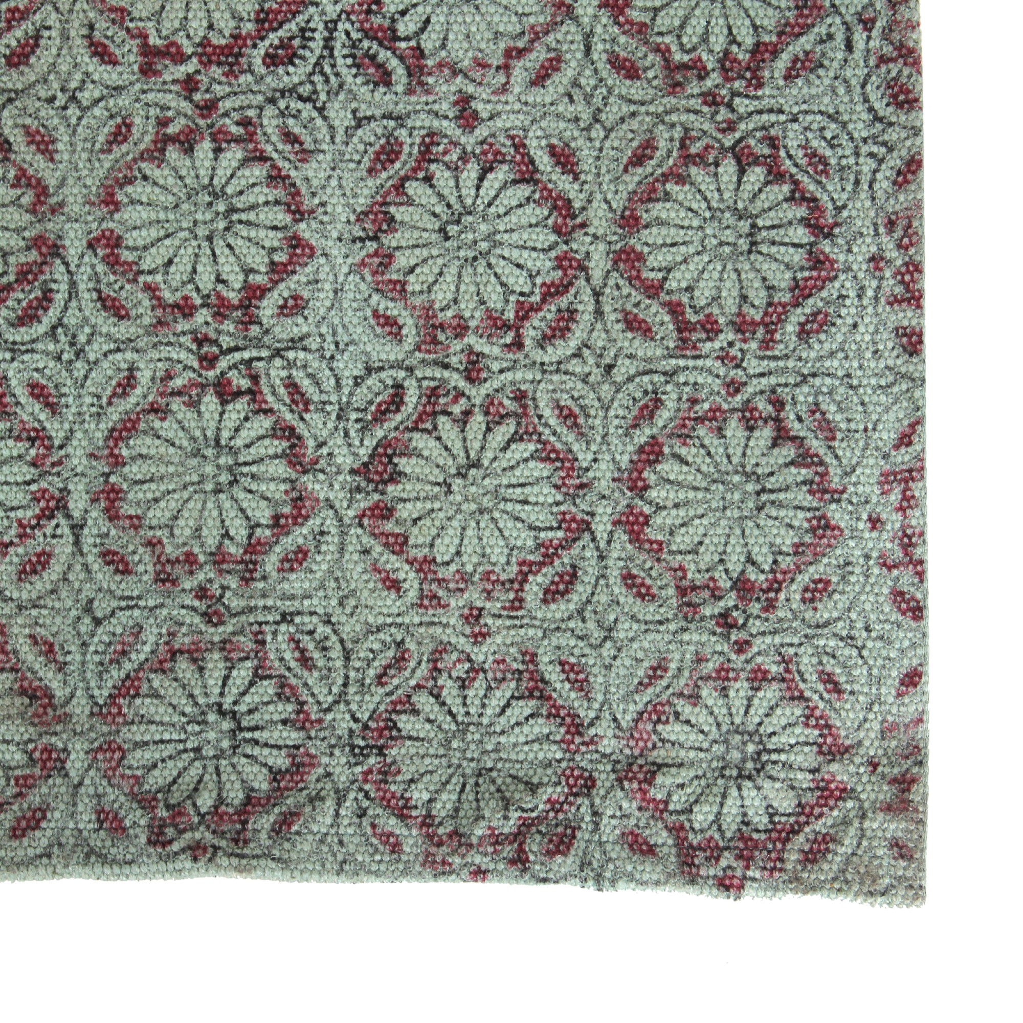 Teppich 'Sikkim', handbedruckt, blau, rot, L 170 cm, B 240 cm von fischer's lagerhaus