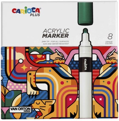 Carioca Plus Akryllpenner 8-Pakk