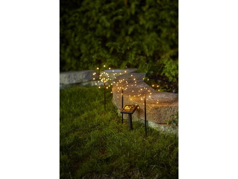 Star Trading Gartenlicht Firework, 14 cm 3 Stk. Solarleuchte in Feuerwerk-Optik