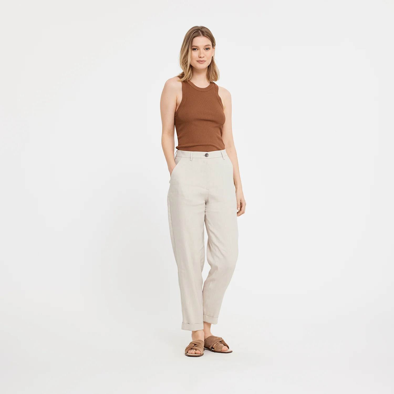 Five Units  Emma habitbukser - Sand Linen