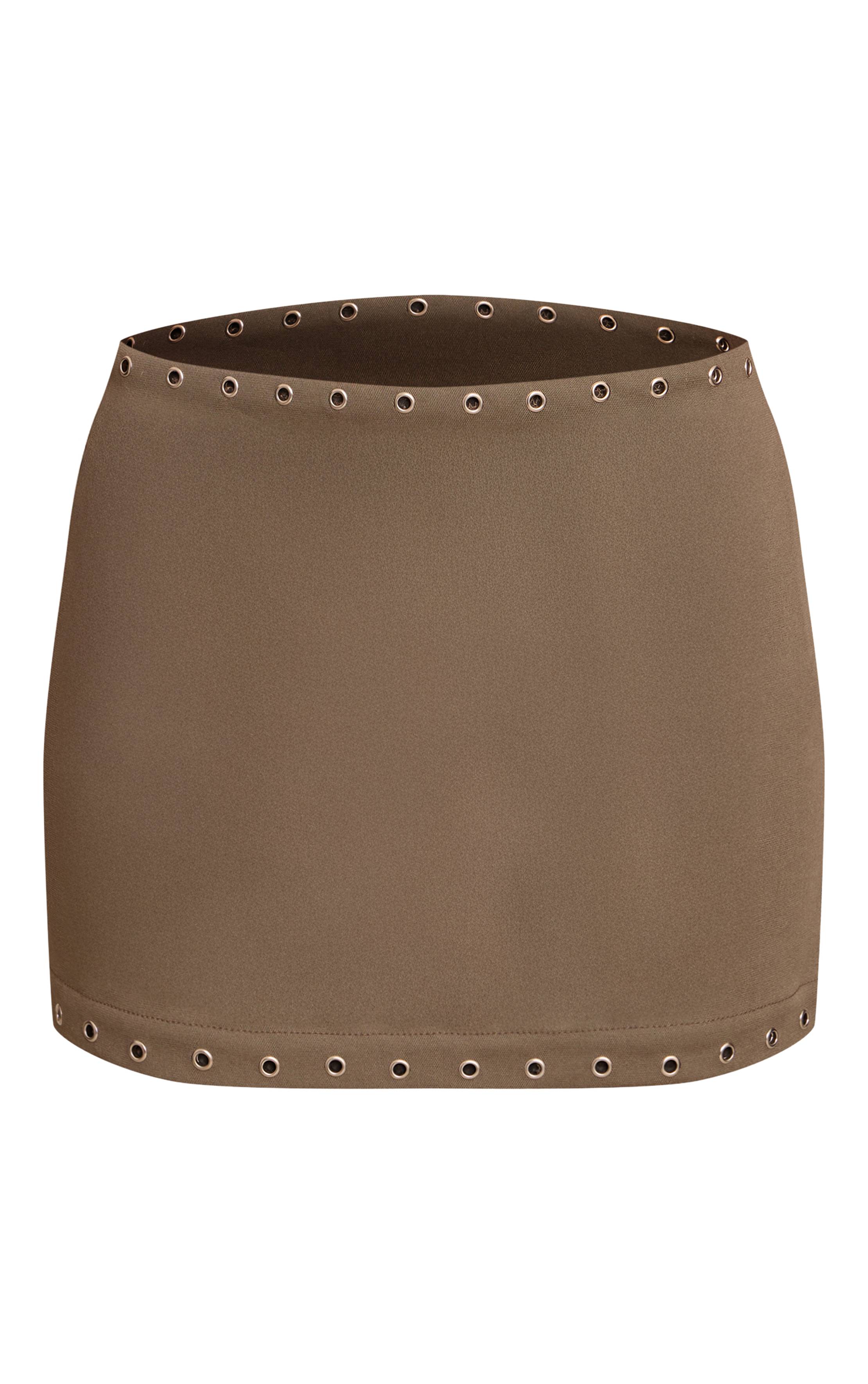 Vert Olive Ensemble Jupe Mini À Œillets Petite Taille