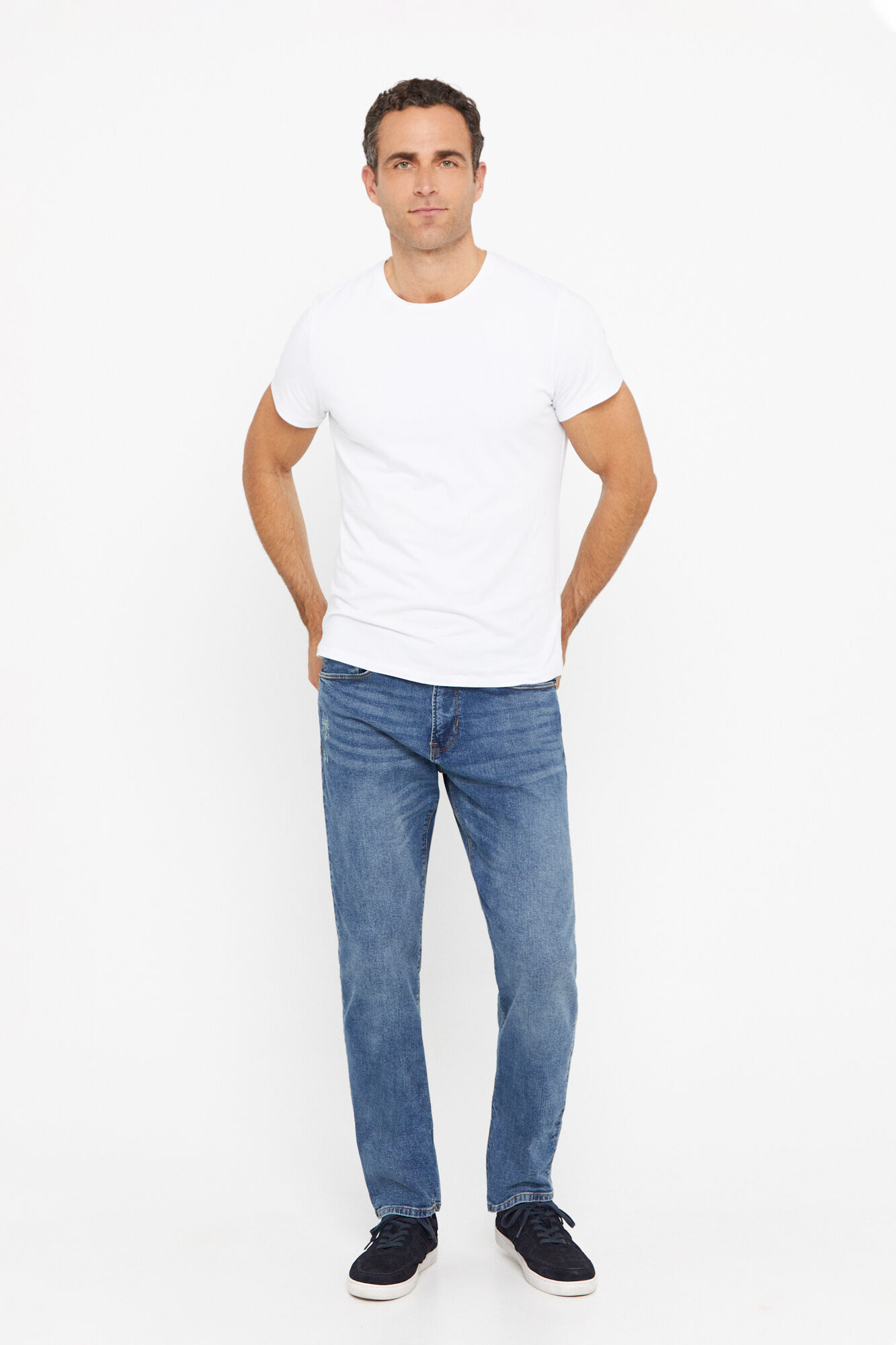 Calça jeans de corte regular - Azul