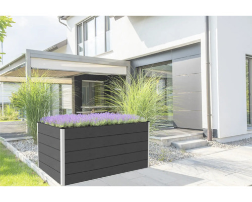 Klassieke verhoogde tuinbak GroJa Flex BPC, plug-in, 150 x 70 x 75 cm, antraciet