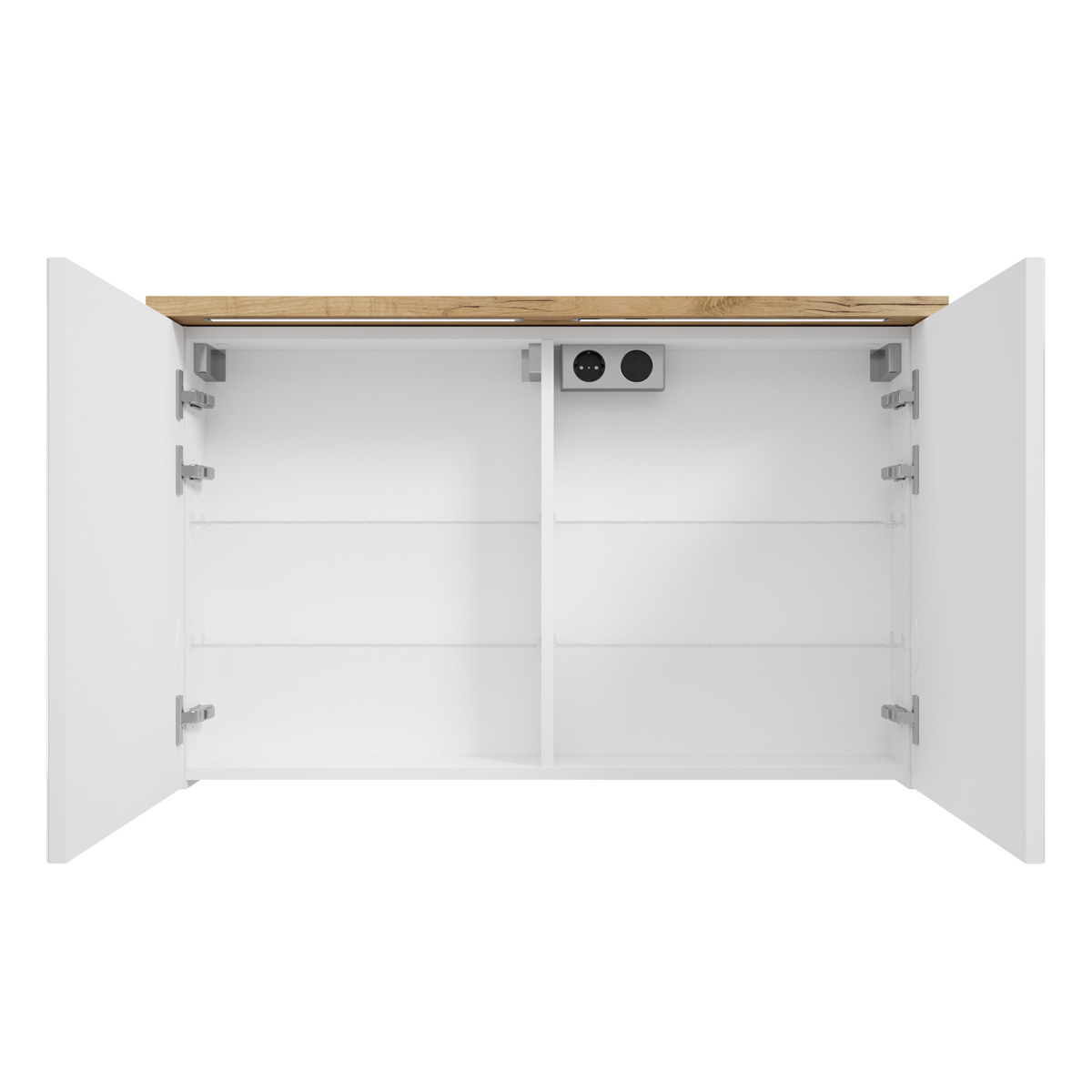 Fontana Grado spiegelkast met verlichting 100cm 2 deuren warm eiken
