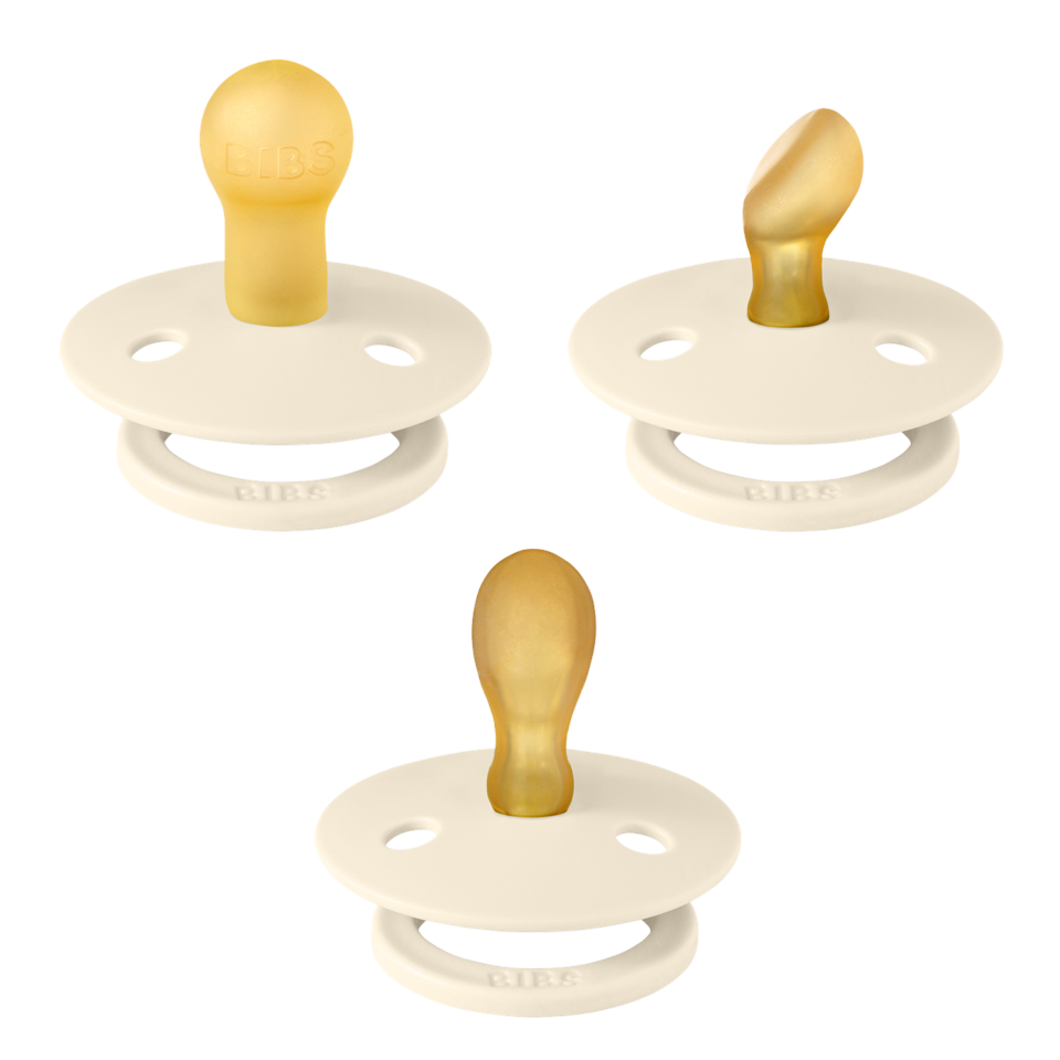BIBS - Pacifiers Try-it Collection & Colour 3 Pak - Vanilje & Elfenben - Str 1