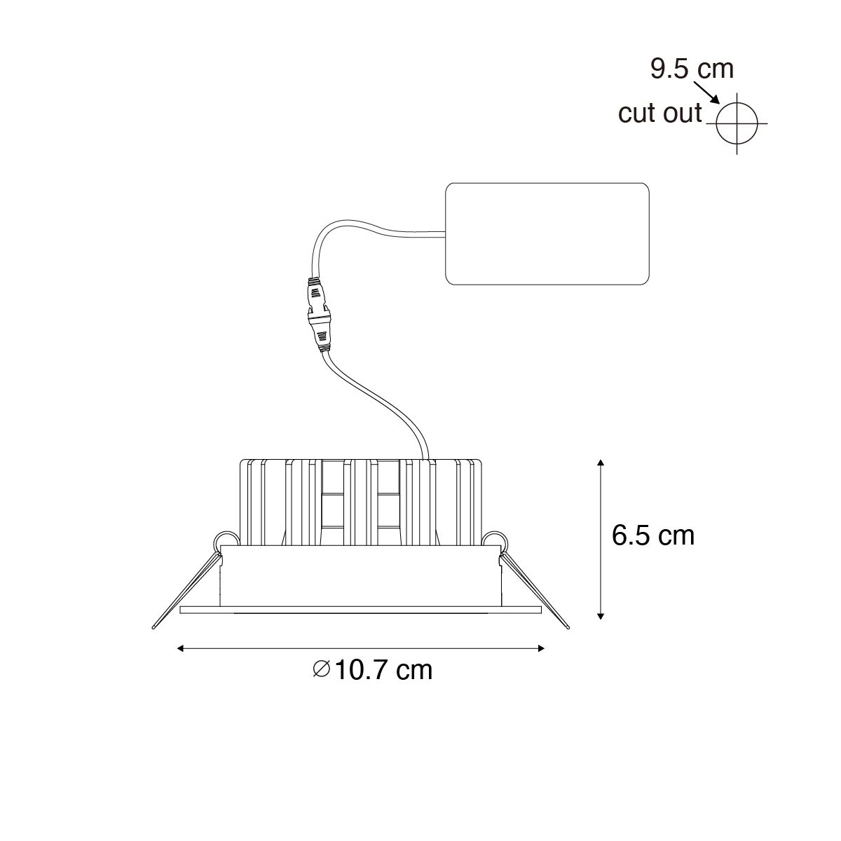 Set van 6 inbouwspot wit 9,5cm incl. LED 1300 lm dimbaar IP65 - Gaius