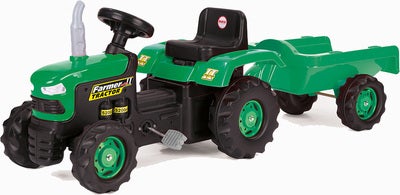 DOLU Trampetraktor med Tilhenger, Grønn