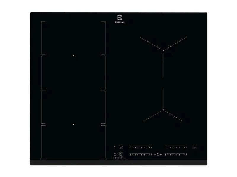 Electrolux EIV654 - Induktions kogeplade - 4 plader - Niche - bredde: 56 cm - dybde: 49 cm - med kantet front - sort