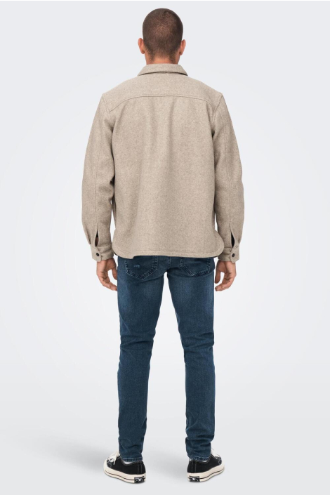 Only & Sons beige heren overhemd